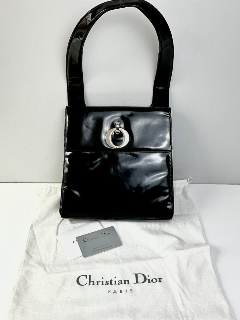 Vintage Christian Dior Rare Black Patent Leather Mini Bag
